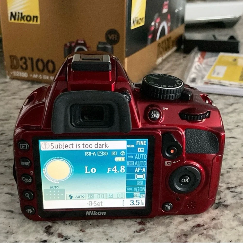 Like New Red Nikon D3100 Digital SLR Camera with 18-55mm NIKKOR VR Lens